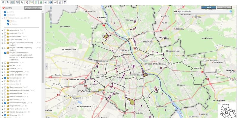 Nowa funkcjonalność w serwisie mapowym Warszawy
