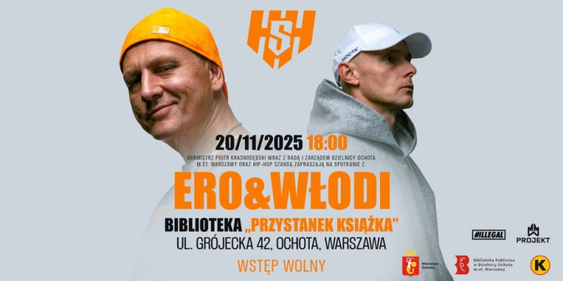 ERO & WŁODI w bibliotece Przystanek Książka – spotkanie hip-hop na żywo bez cenzury