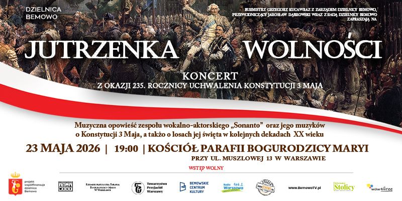Już jutro koncert „Jutrzenka Wolności” z okazji 235. rocznicy uchwalenia Konstytucji 3 Maja