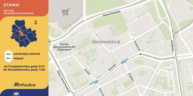 Tydzień bez tramwajów na ulicy Stawki