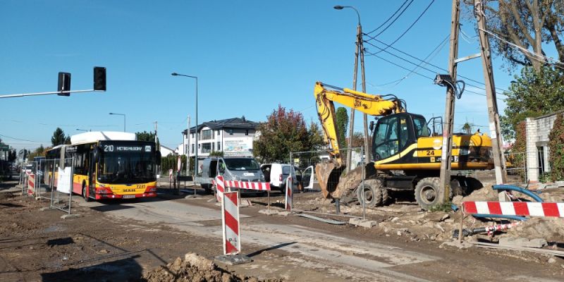 Ważne skrzyżowanie na Bielanach wciąż rozkopane