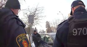 Pies pozostawiony w aucie na silnym mrozie. Interweniowali strażnicy miejscy